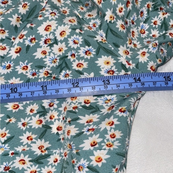 SHEIN Puff Sleeve Ruched Front Floral Dress X-Small - Picture 11 of 15